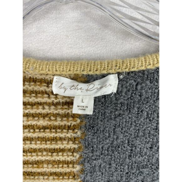 Anthropologie By The River Cardigan Sweater Womens L Colorblock Oversized Knit - Picture 4 of 6
